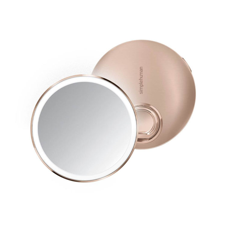 Mynd simplehuman Sensor 3X ferðaspegill 10cm Rose Gold